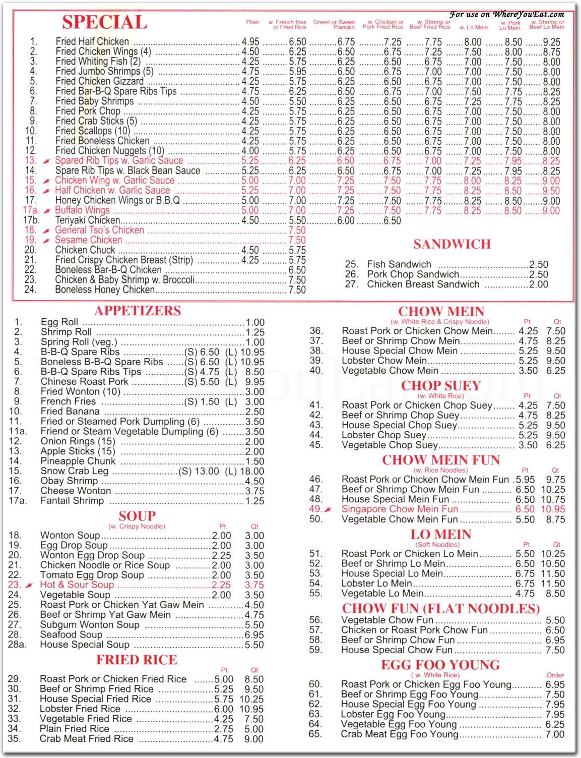 menu image