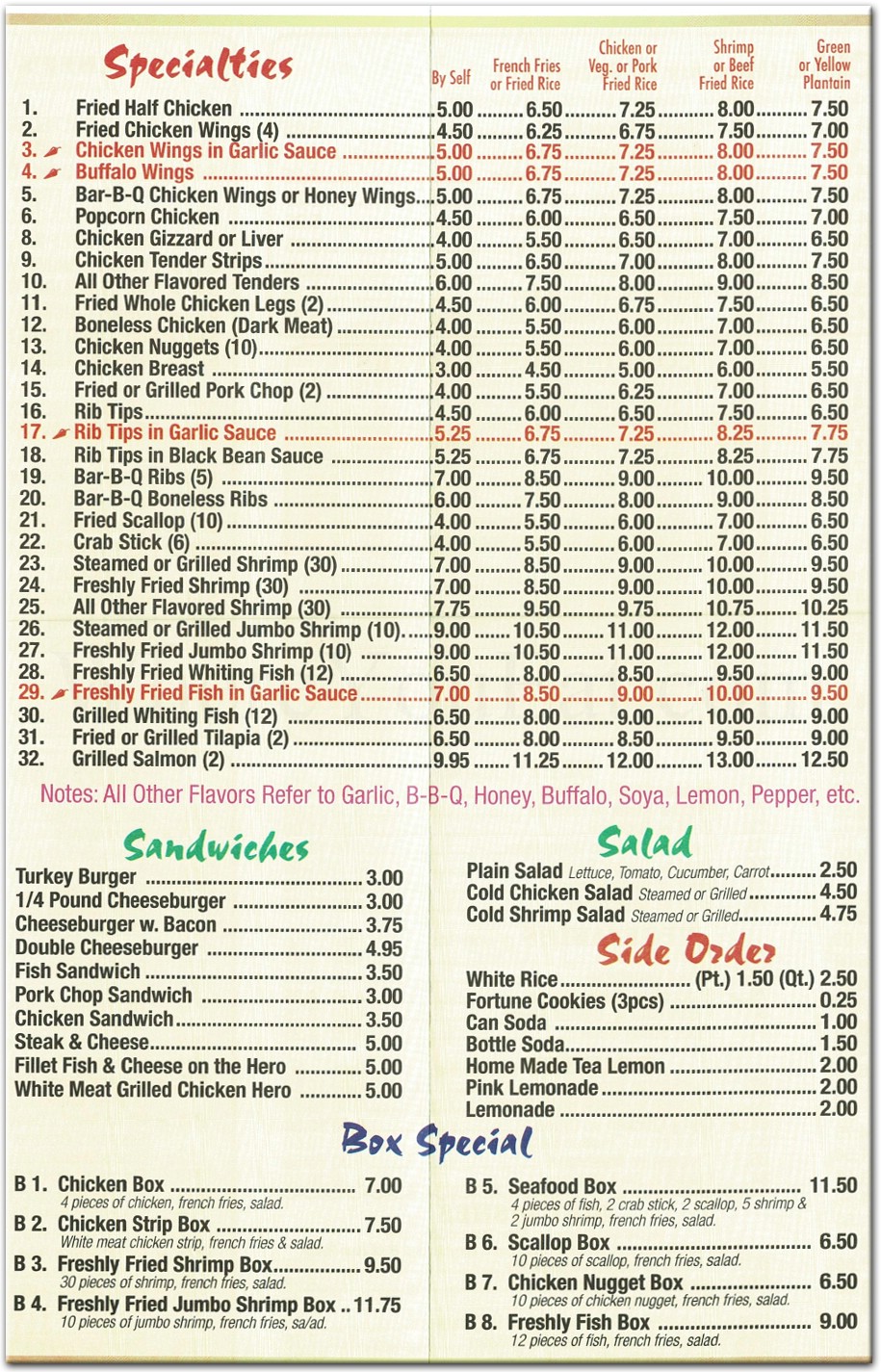 menu image