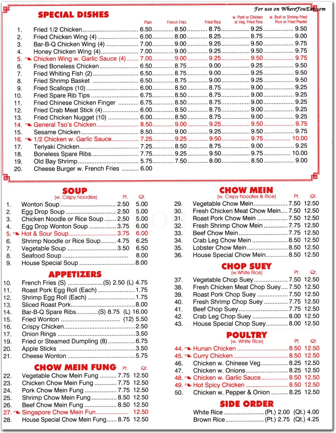 menu image