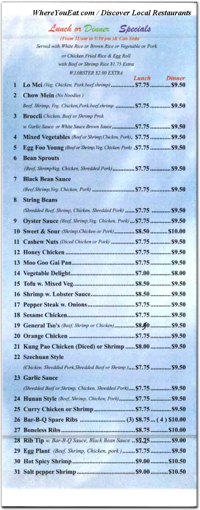 menu image