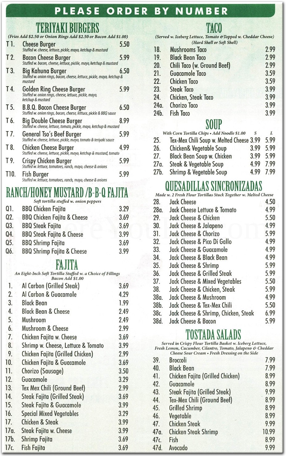 menu image