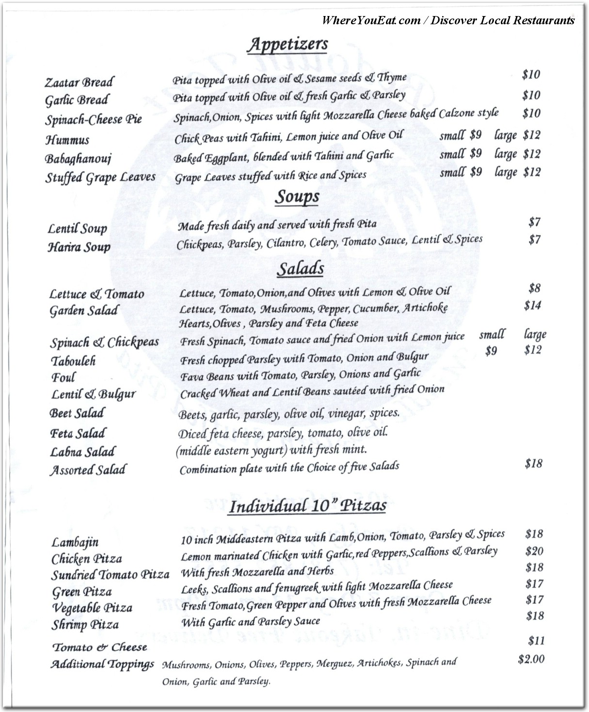 menu image