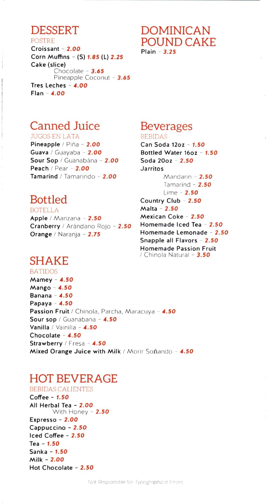 menu image