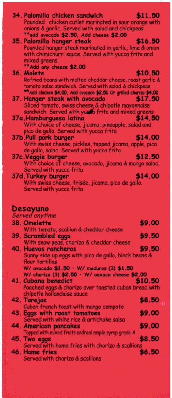 menu image