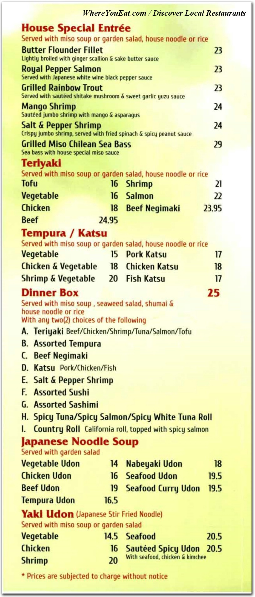 menu image