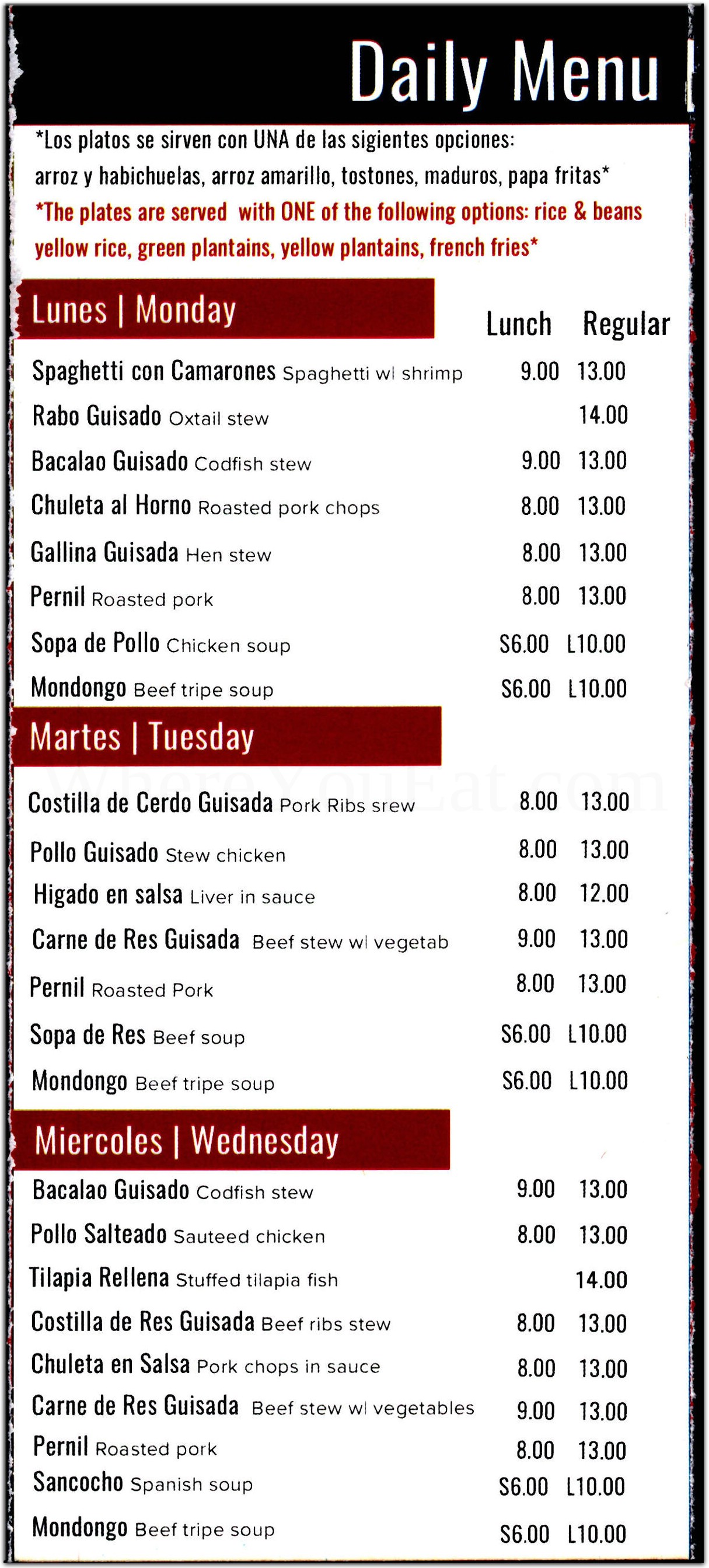 menu image