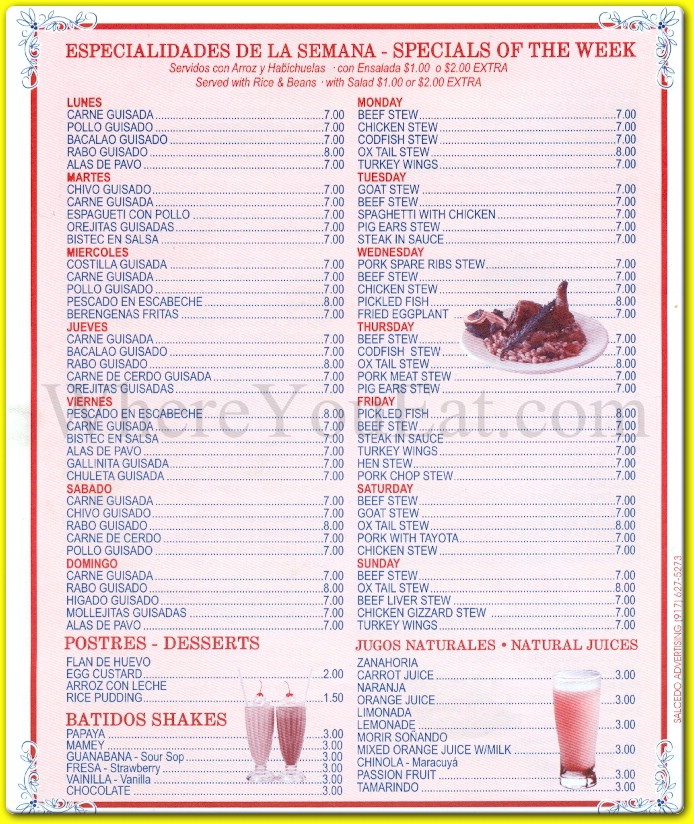 menu image