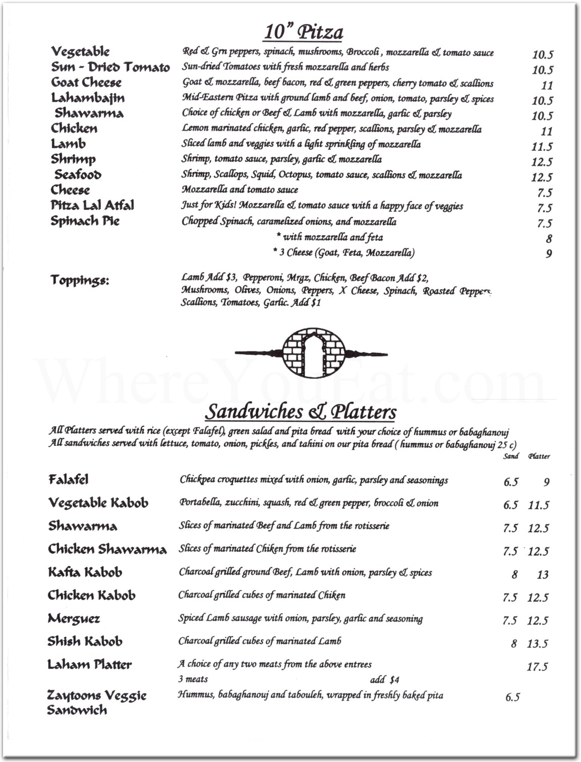 menu image