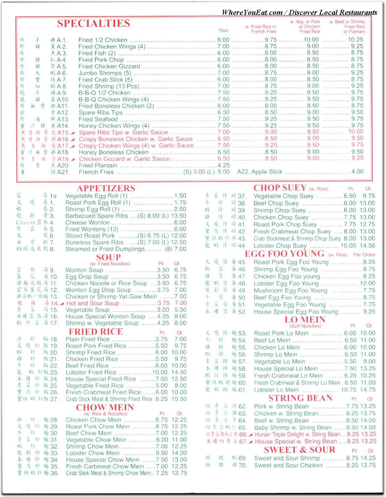 menu image