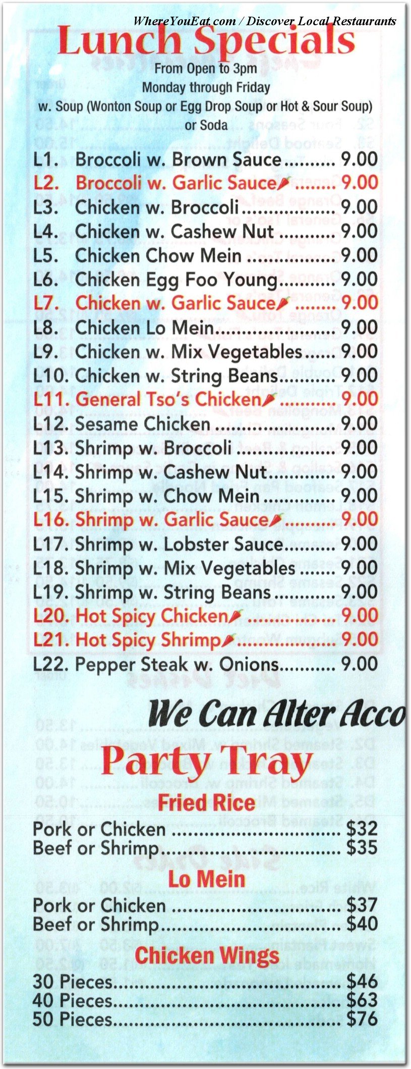 menu image
