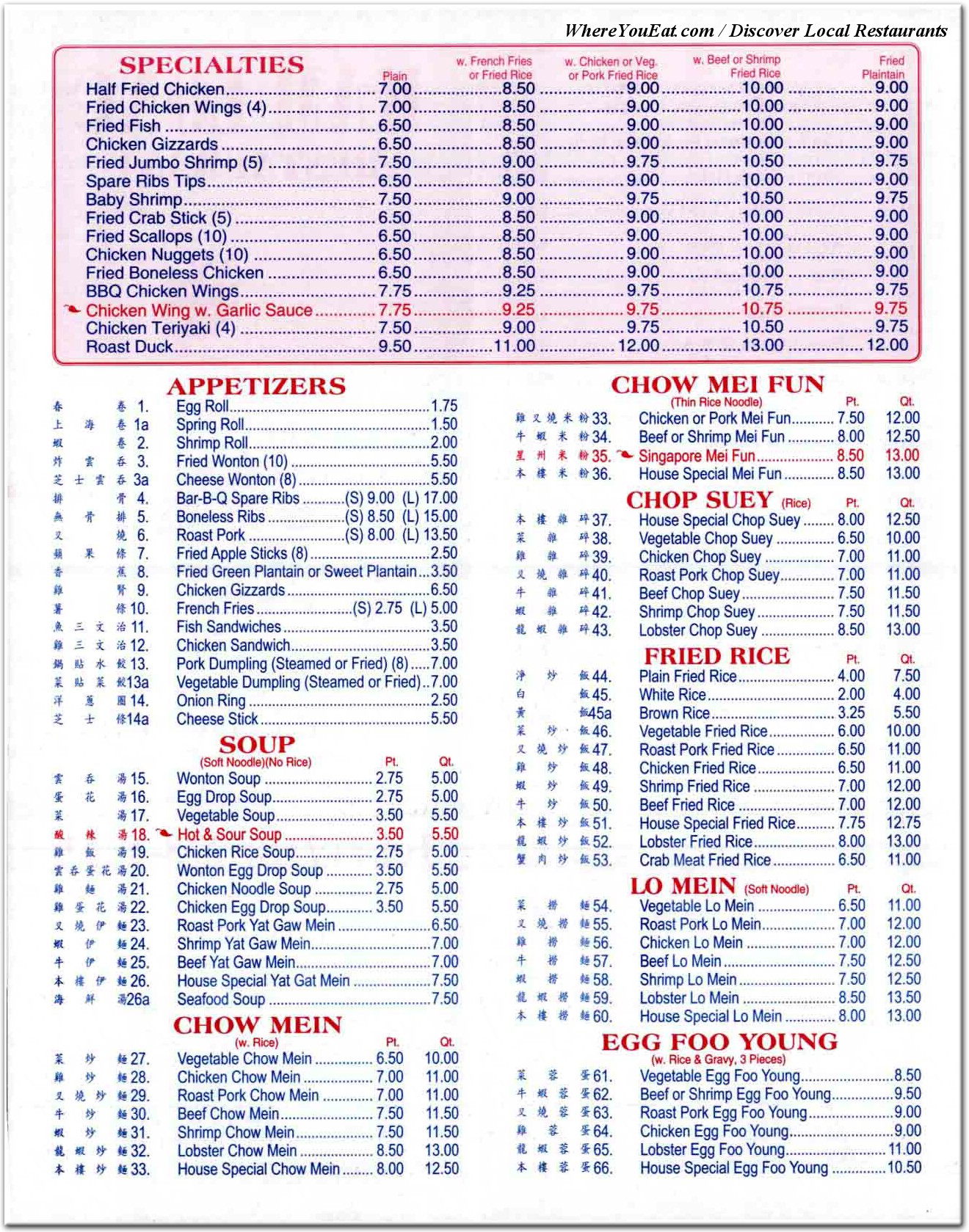 menu image