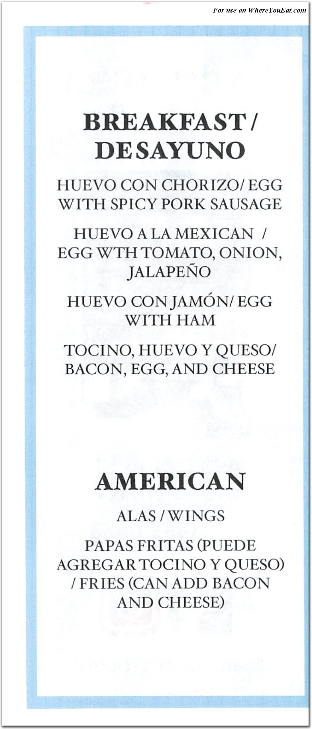 menu image