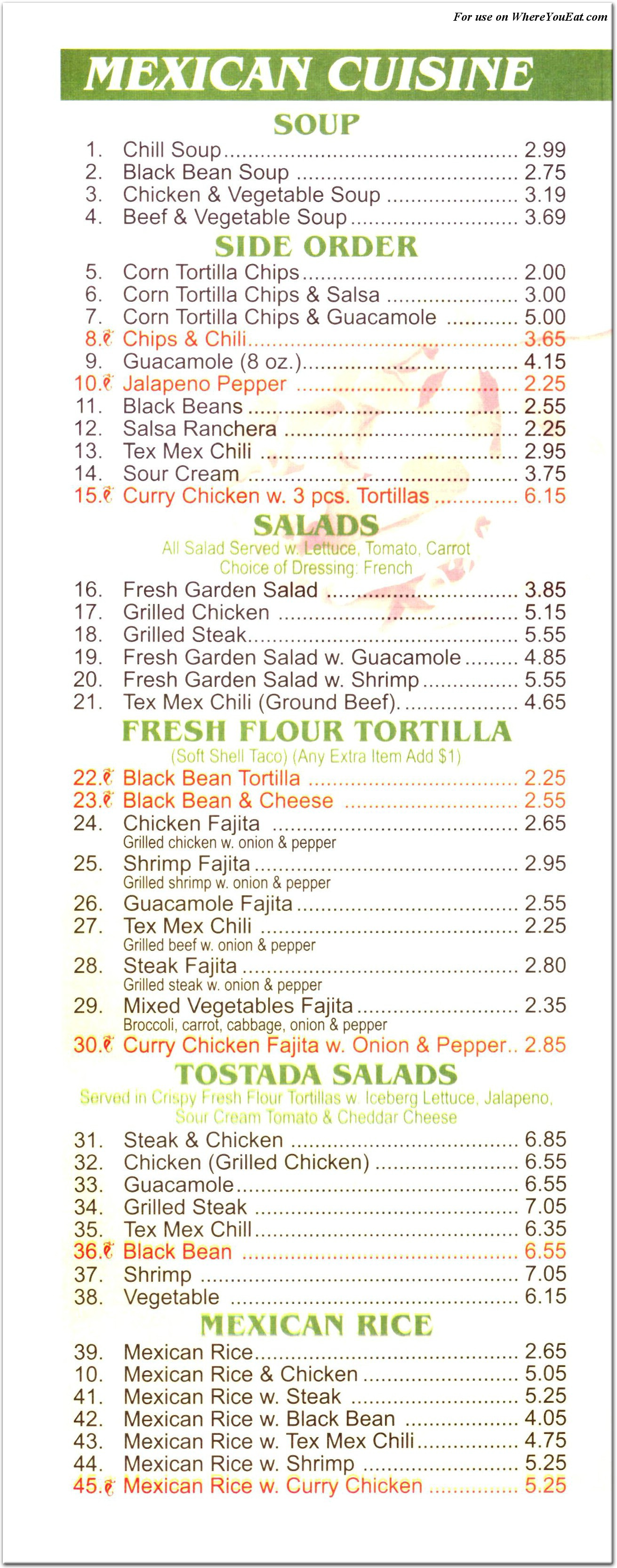 menu image