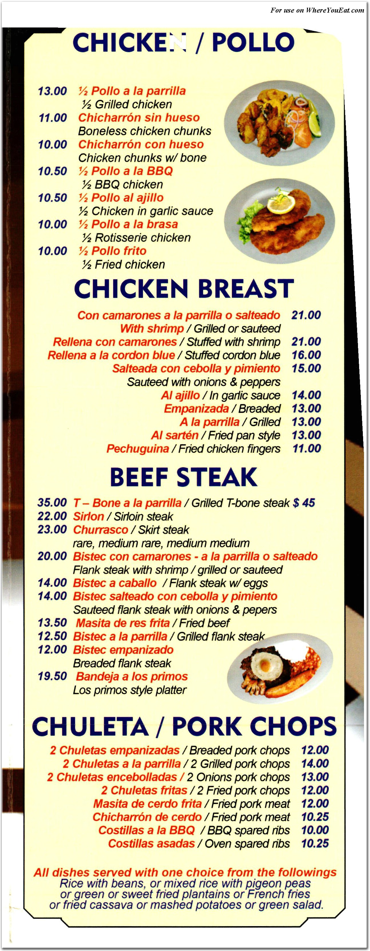 menu image