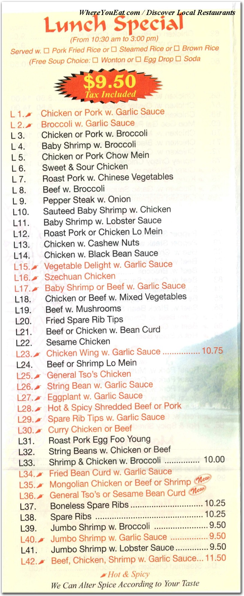 menu image