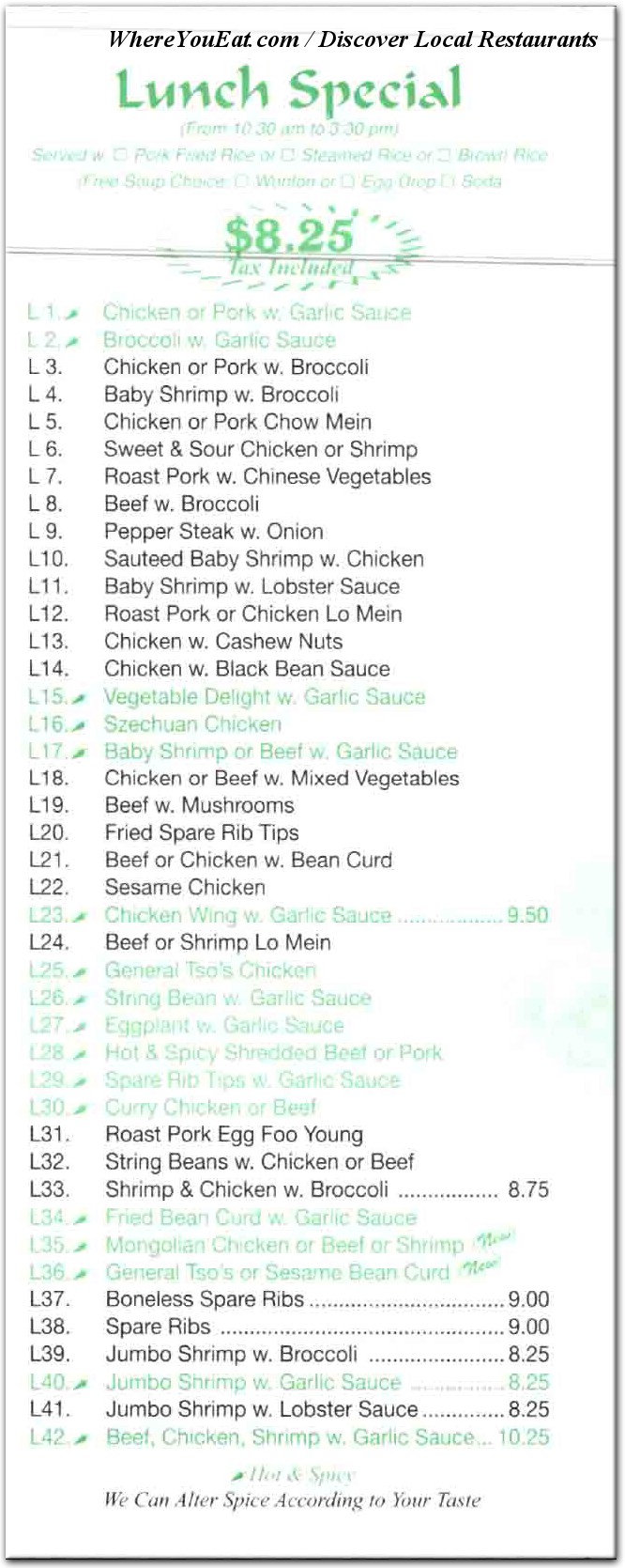 menu image