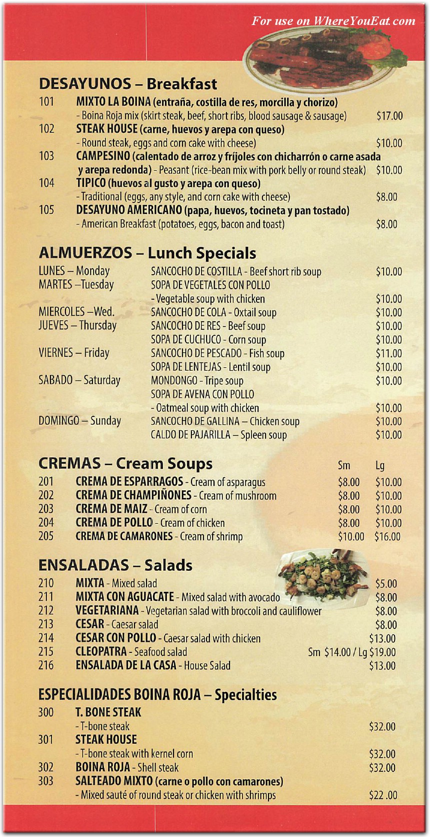 menu image