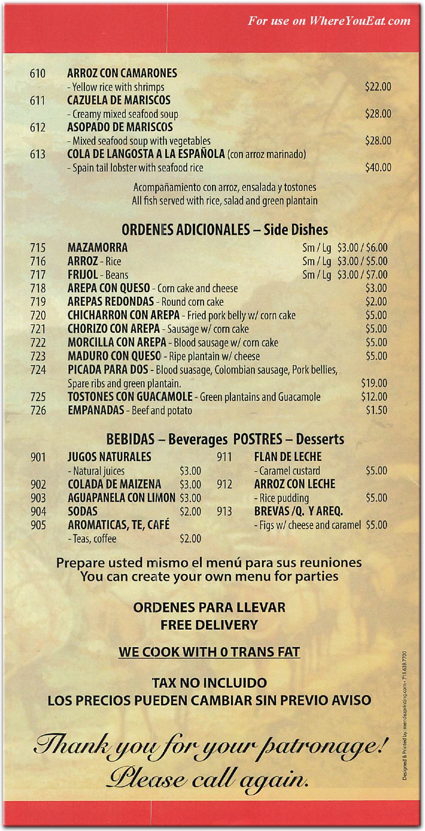 menu image