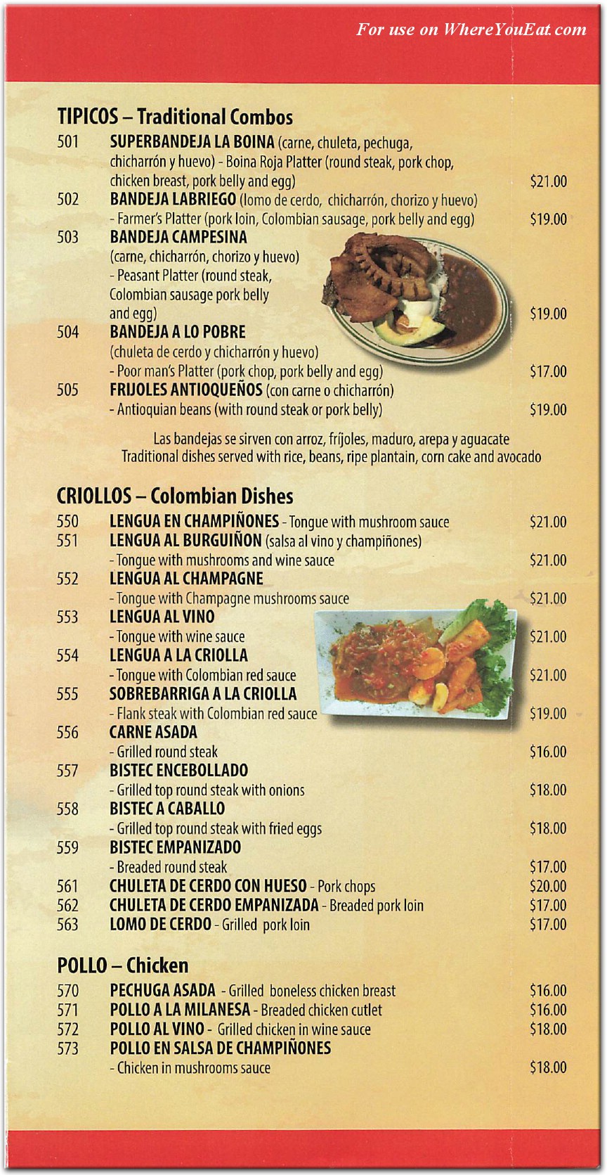 menu image