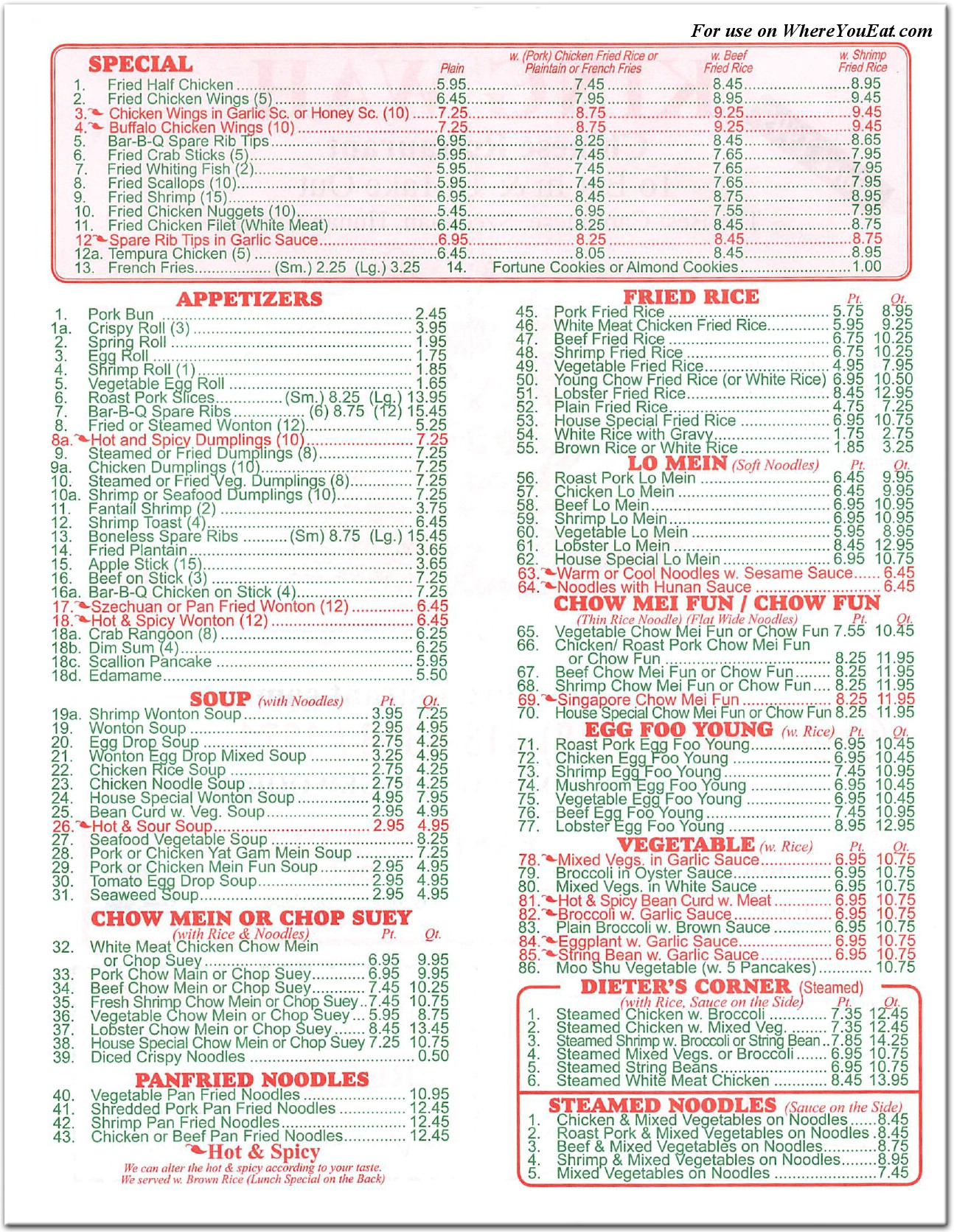 menu image