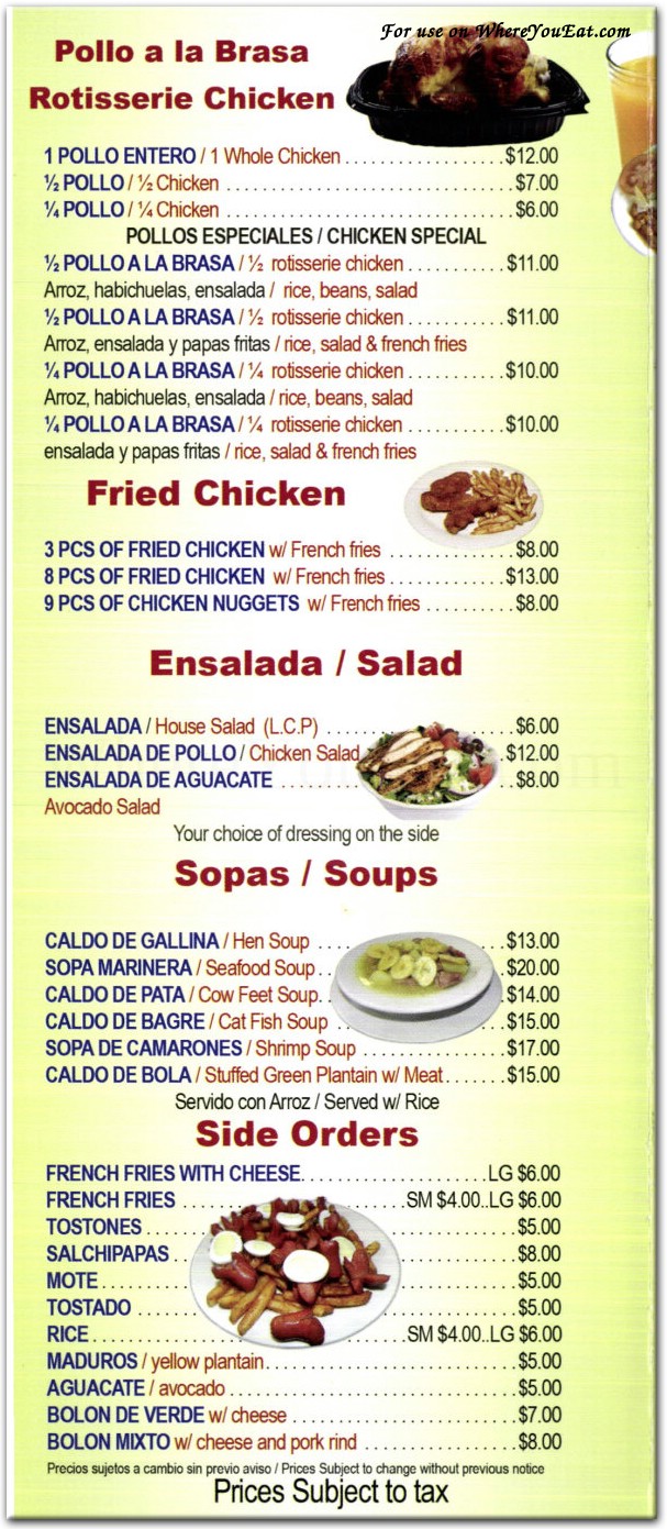 menu image