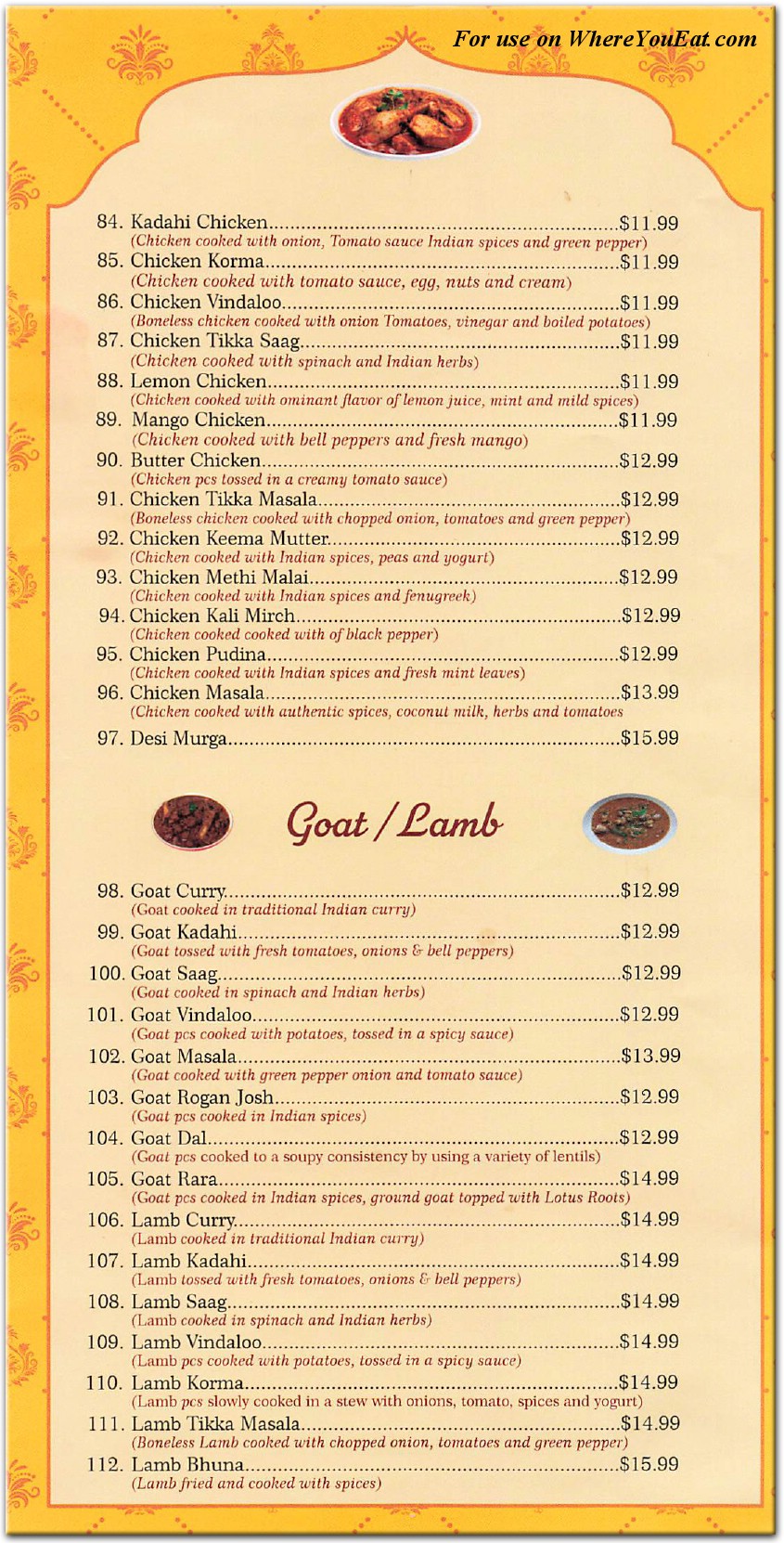 menu image