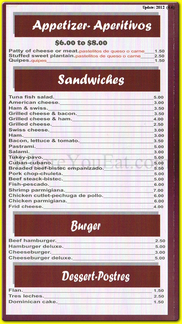 menu image