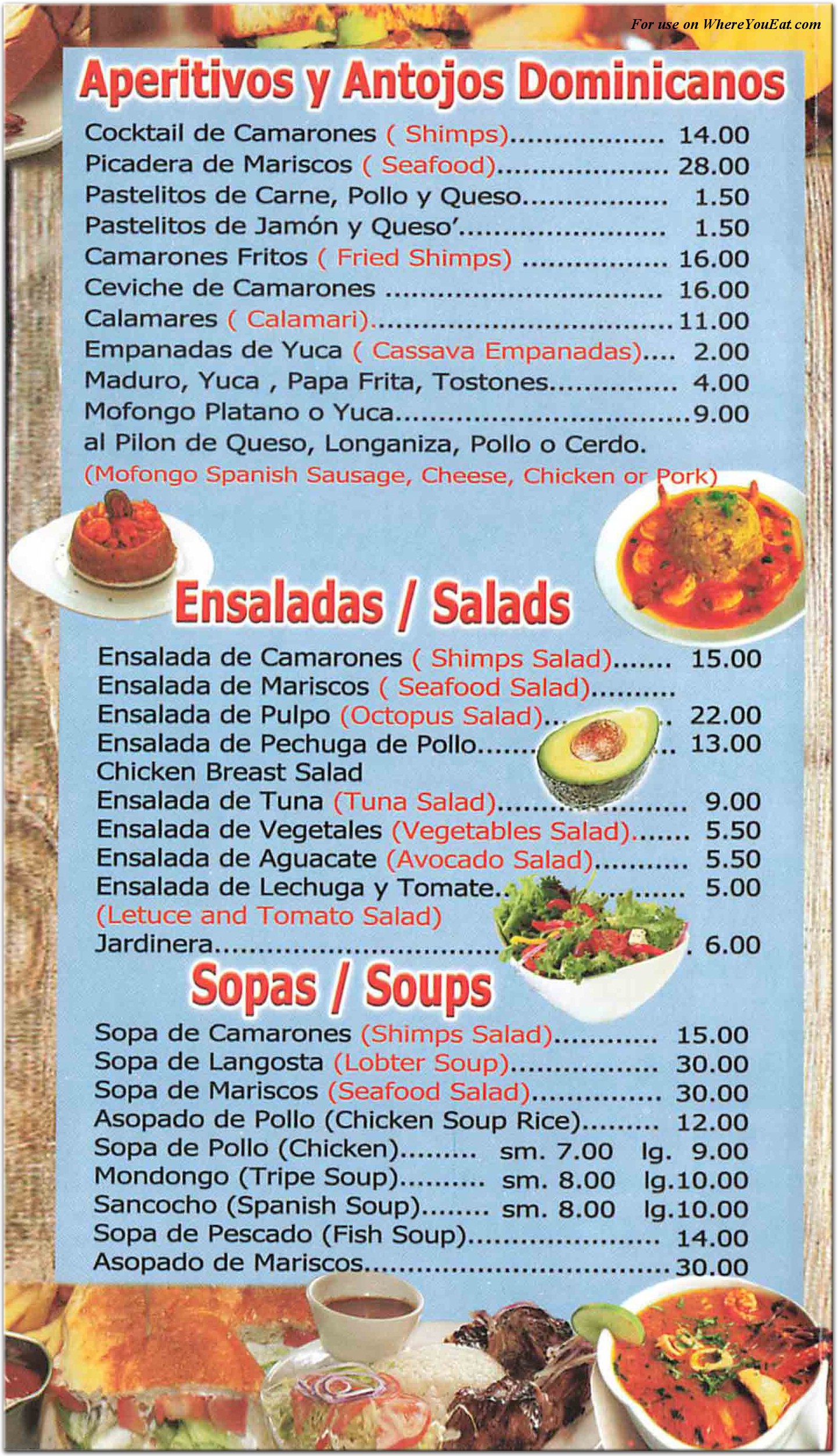 menu image