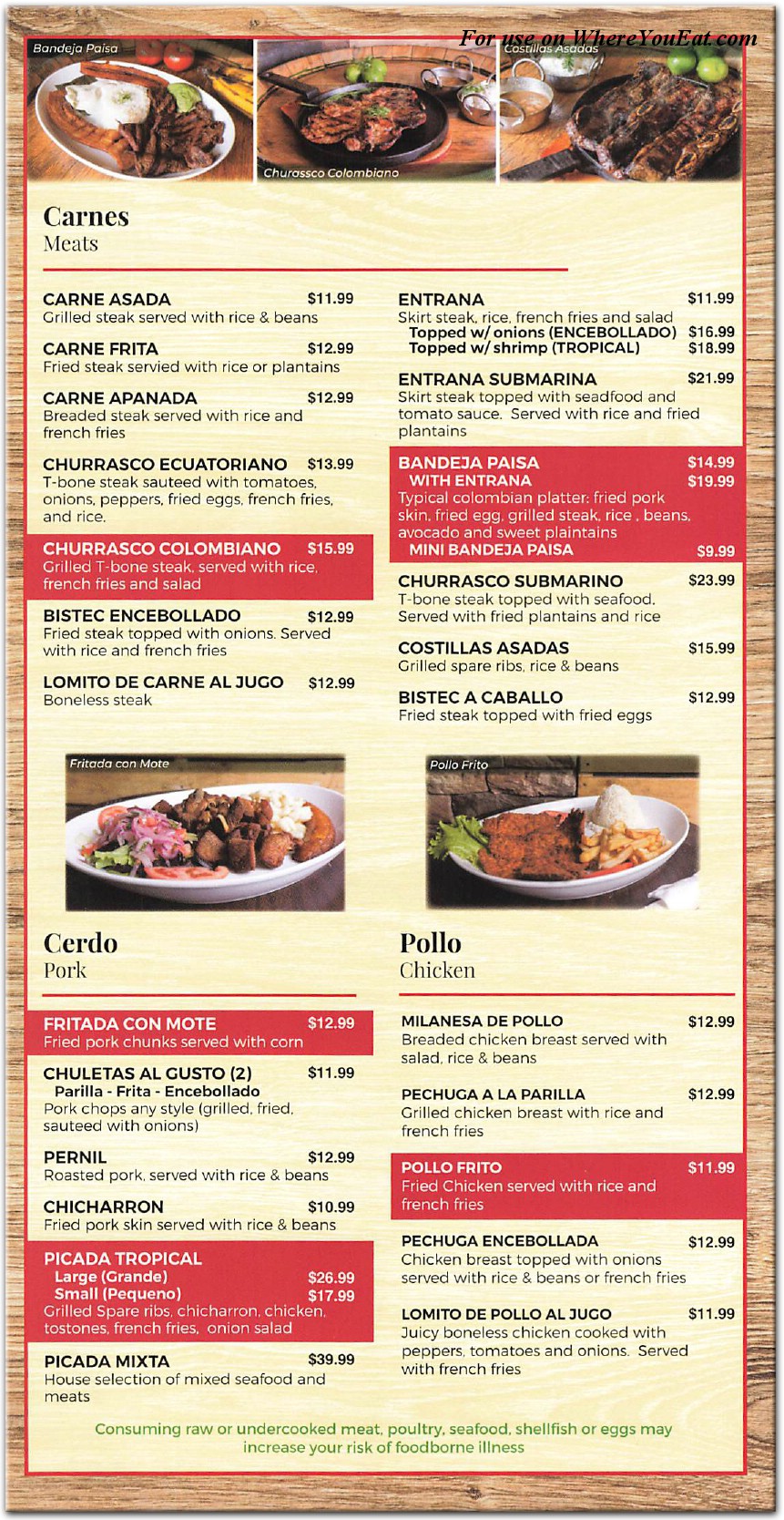 menu image