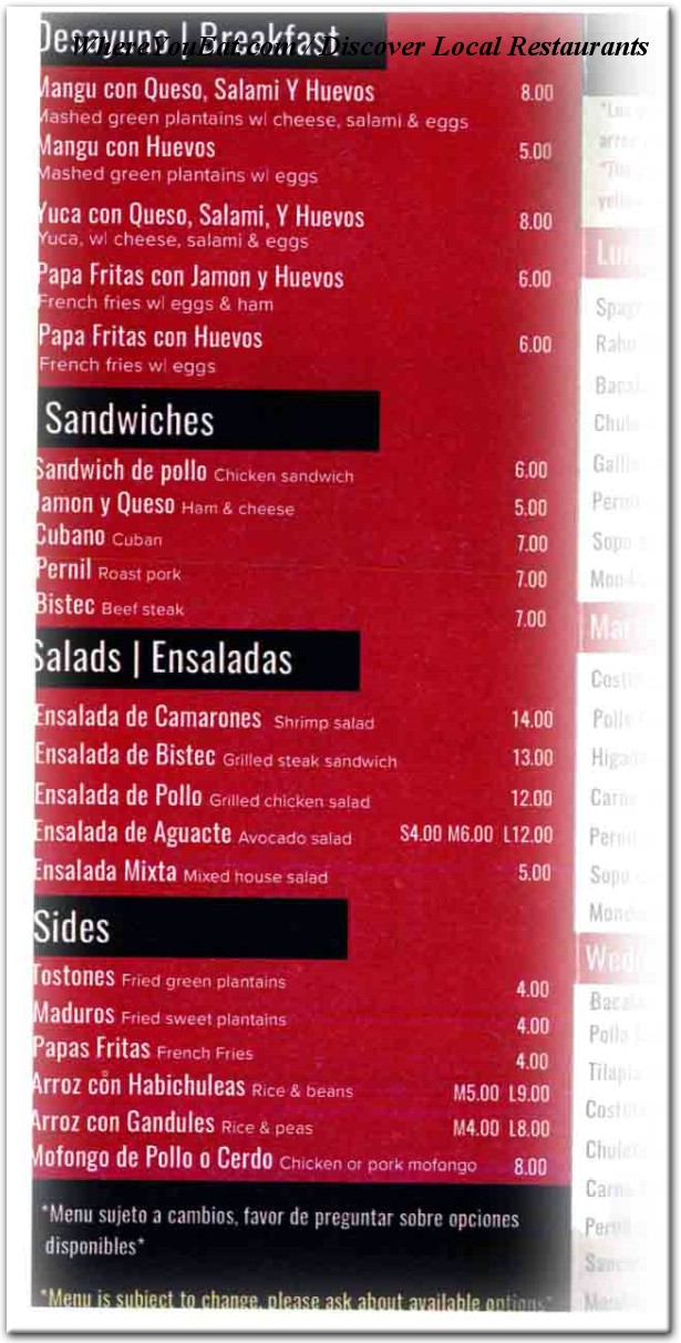 menu image