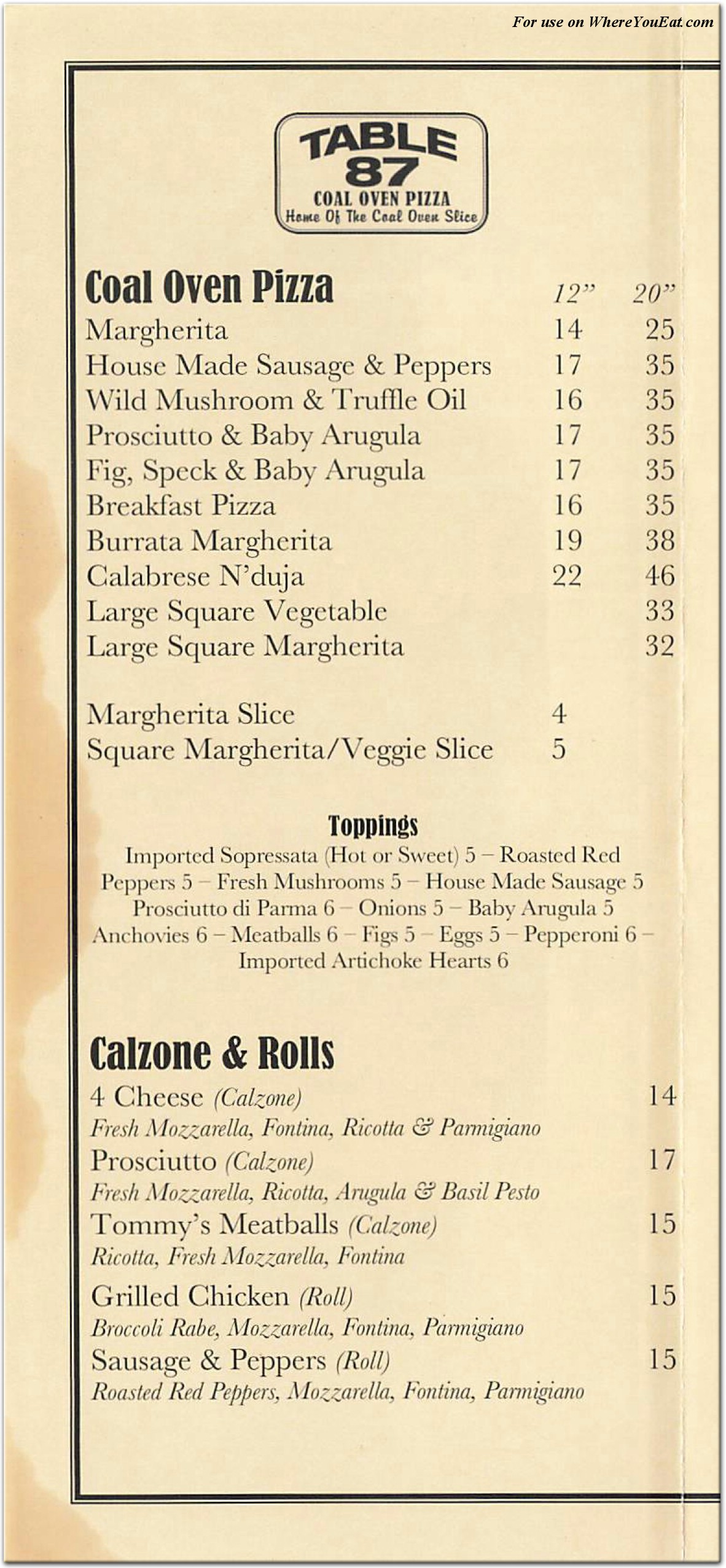 menu image