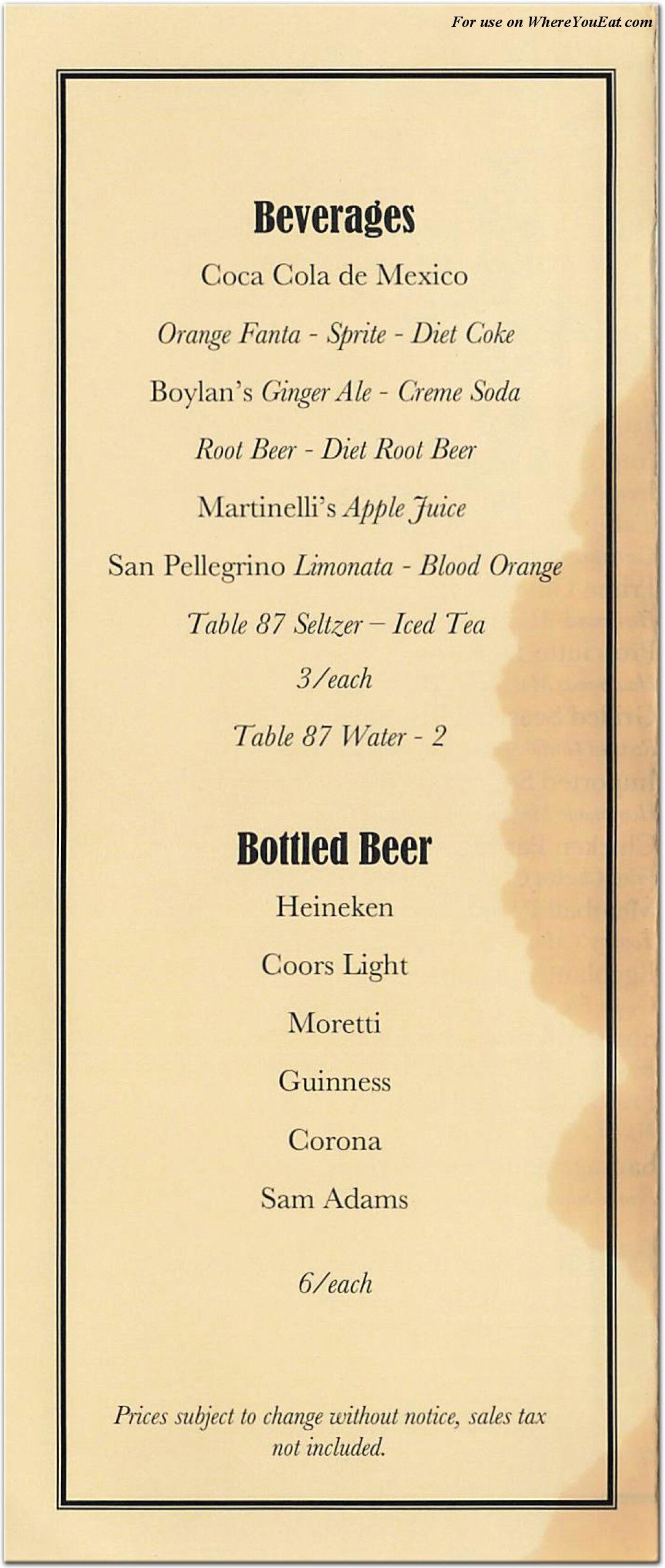 menu image