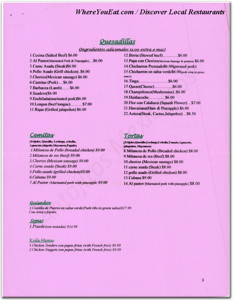 menu image