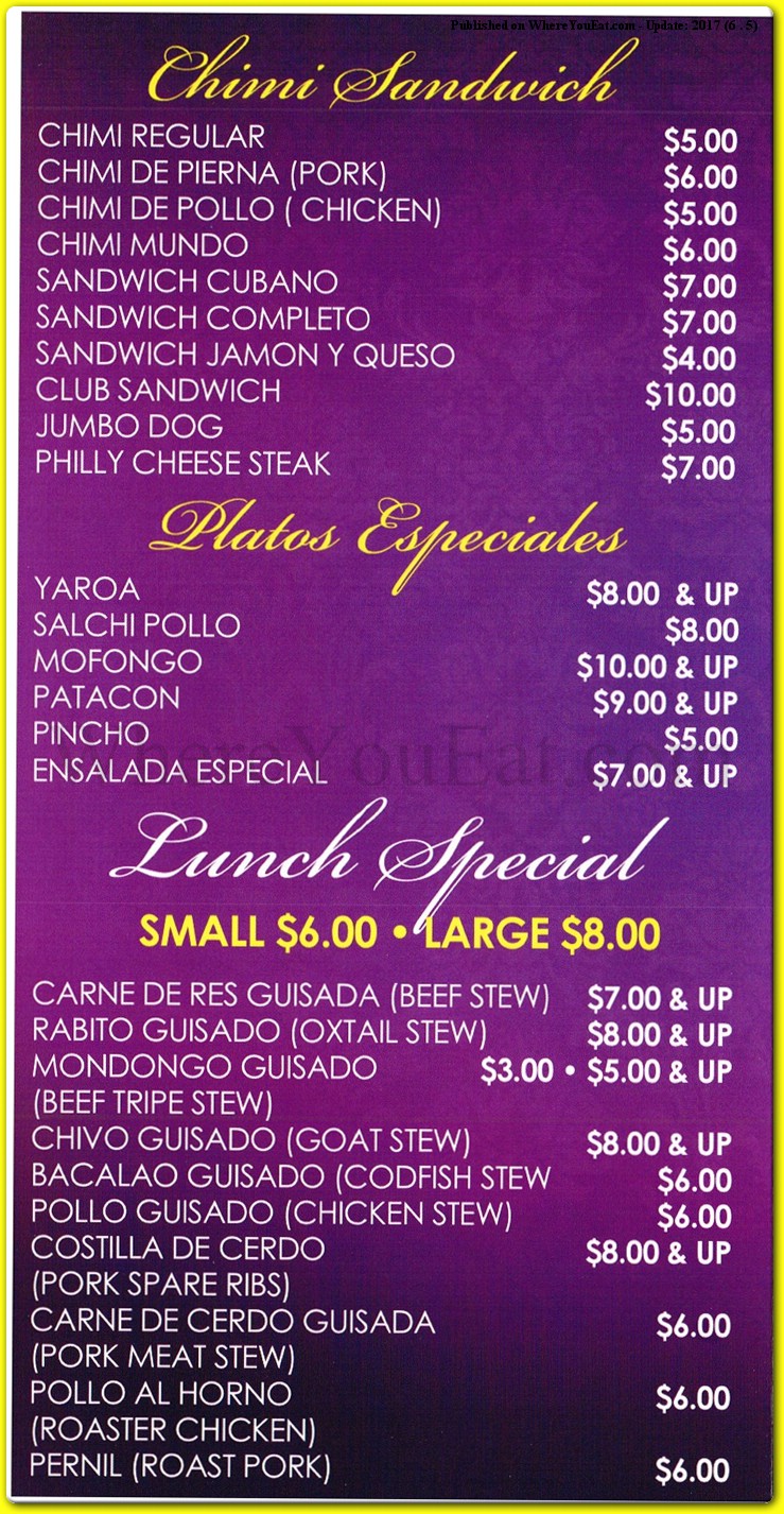 menu image