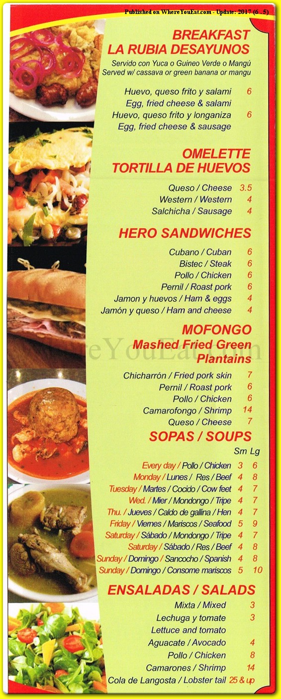 menu image