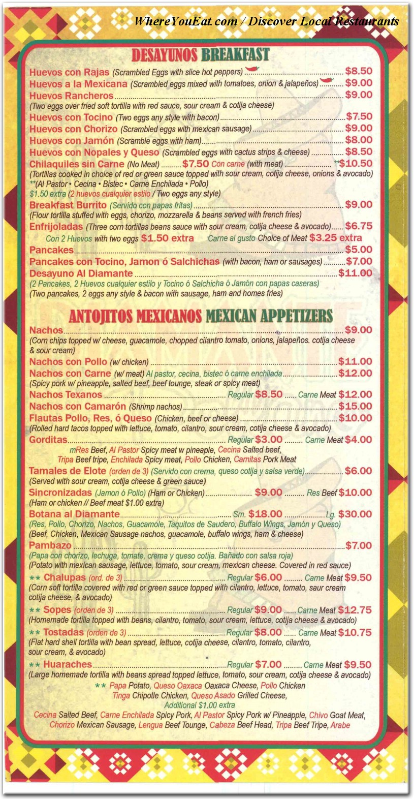 menu image