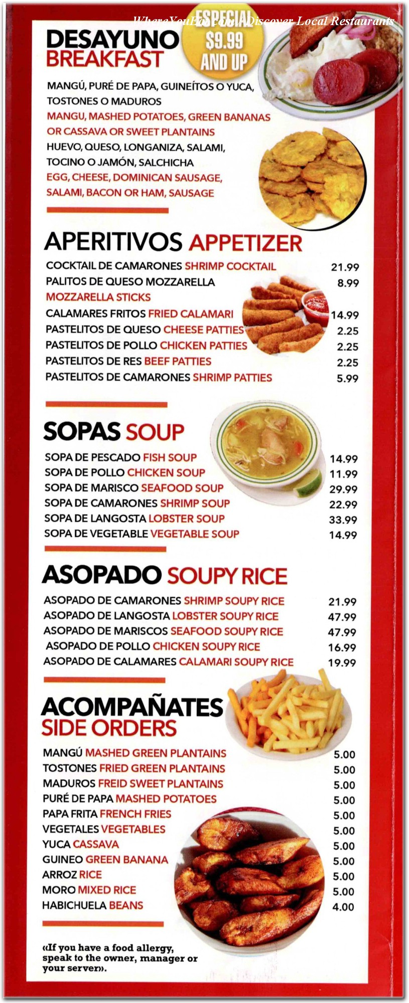 menu image