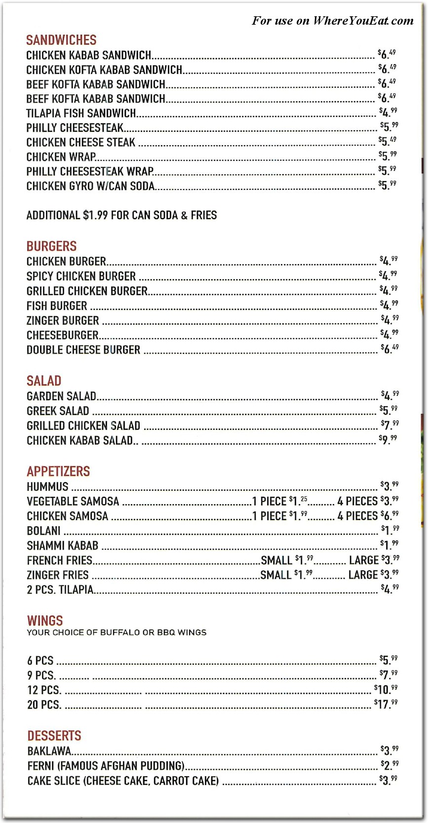 menu image