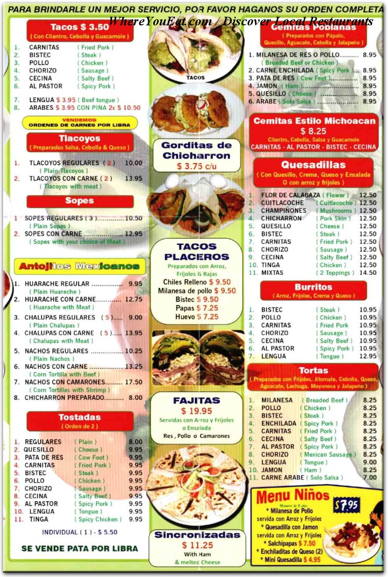 menu image