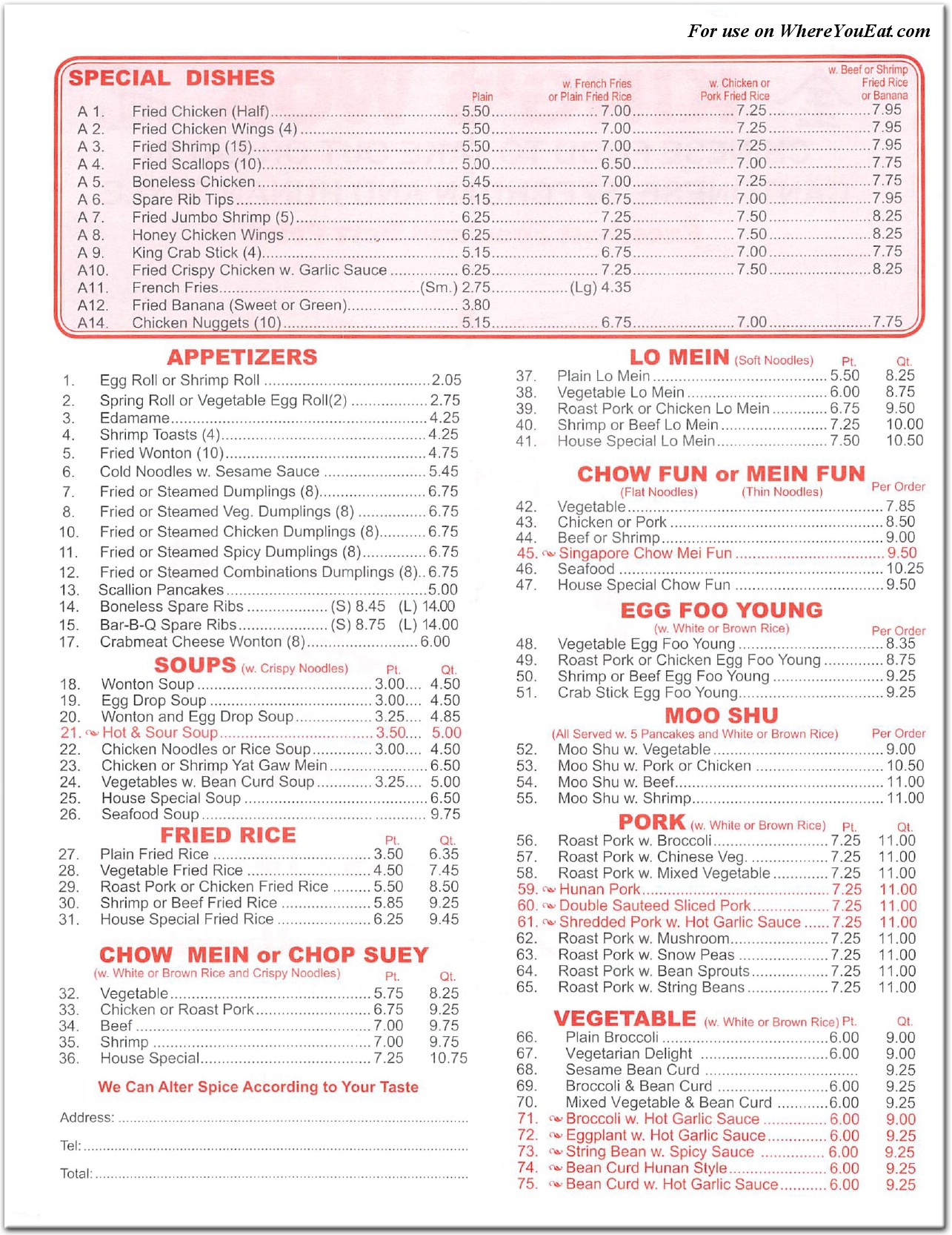 menu image