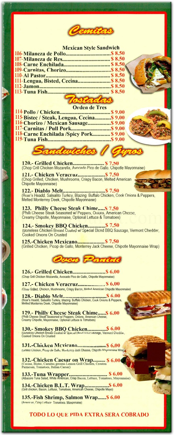 menu image