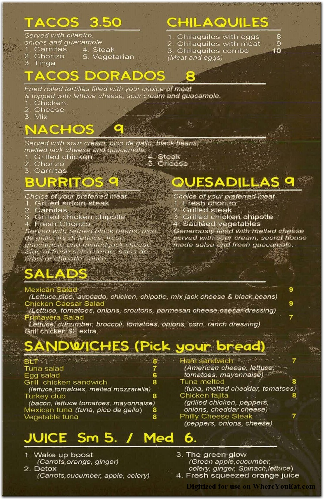 menu image