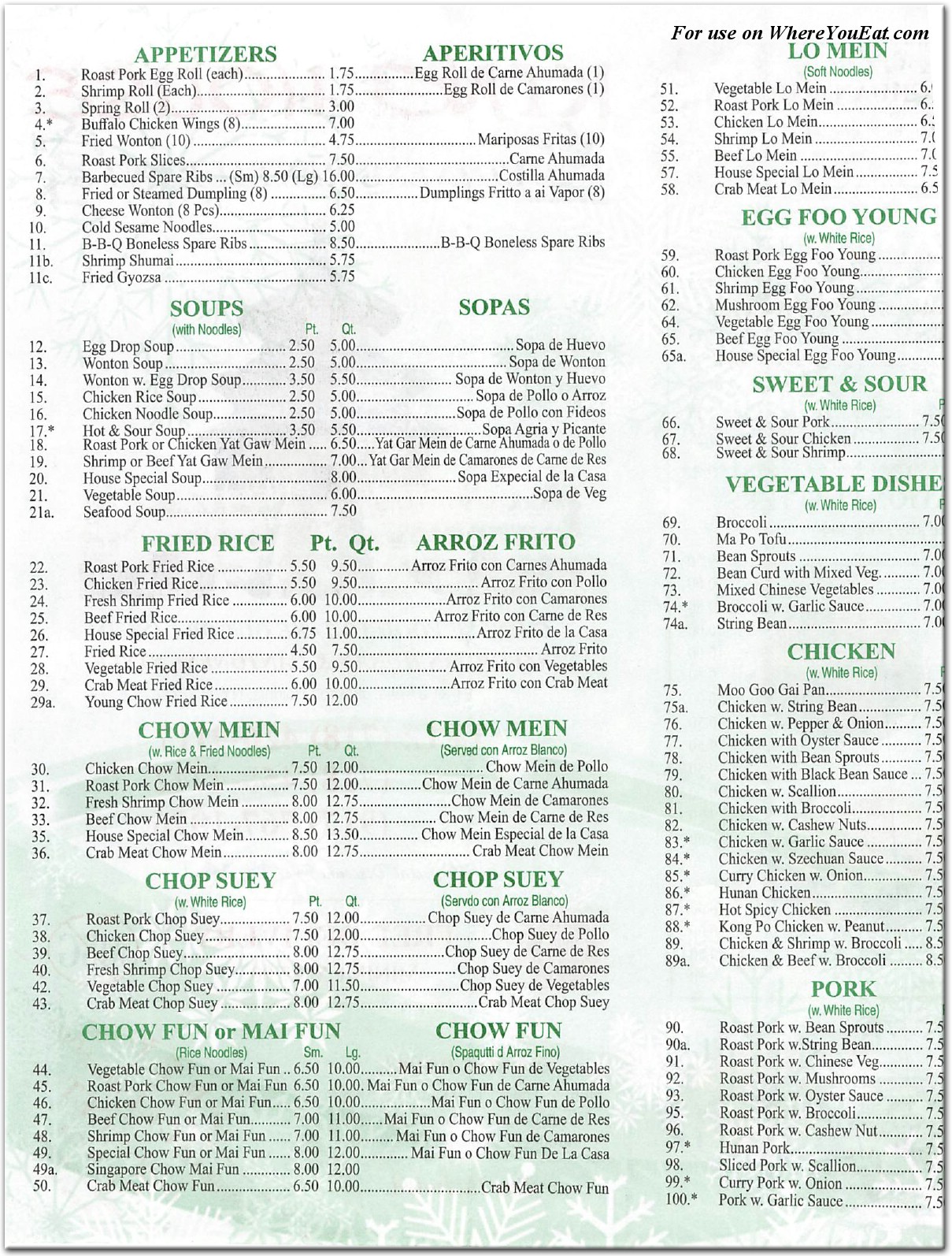 menu image