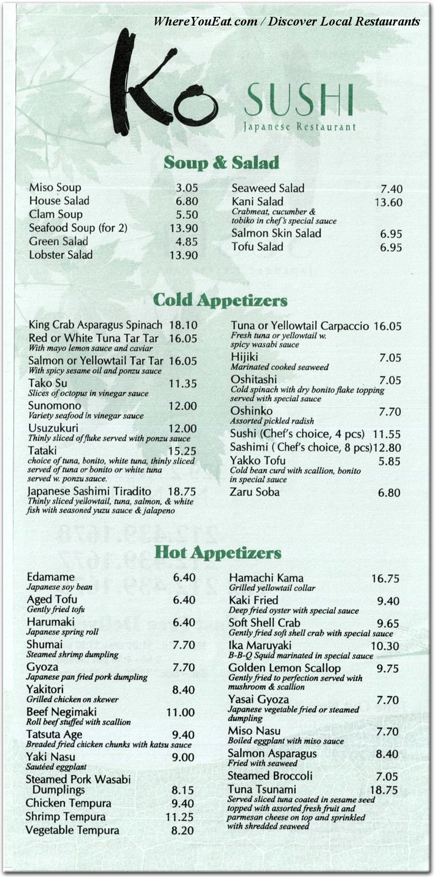 menu image