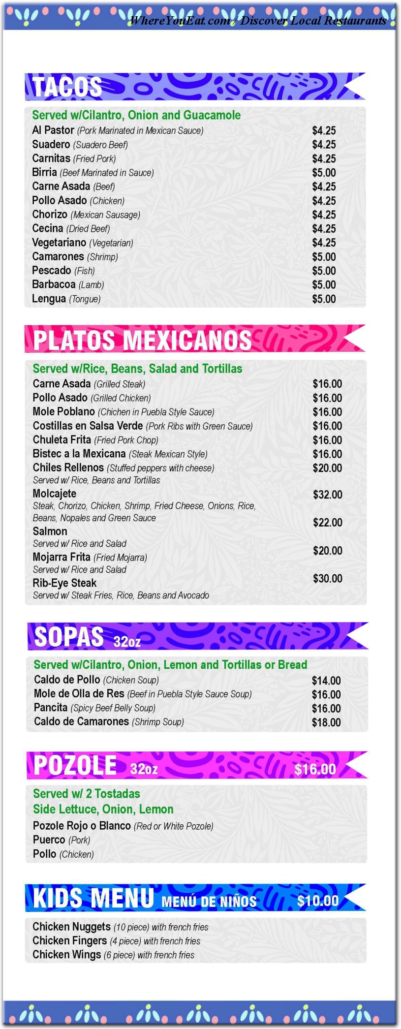 menu image