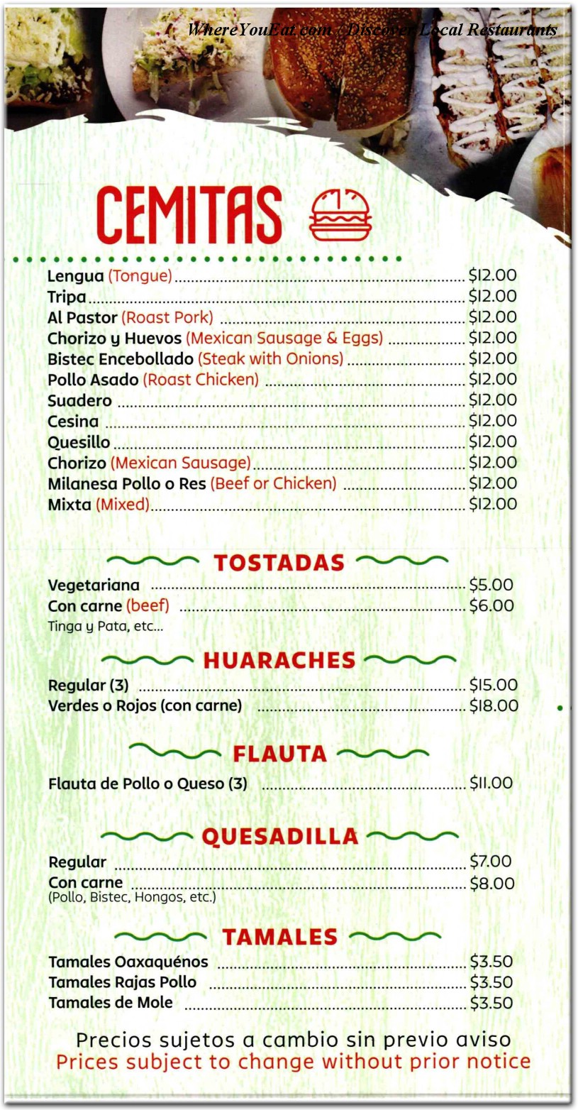 menu image