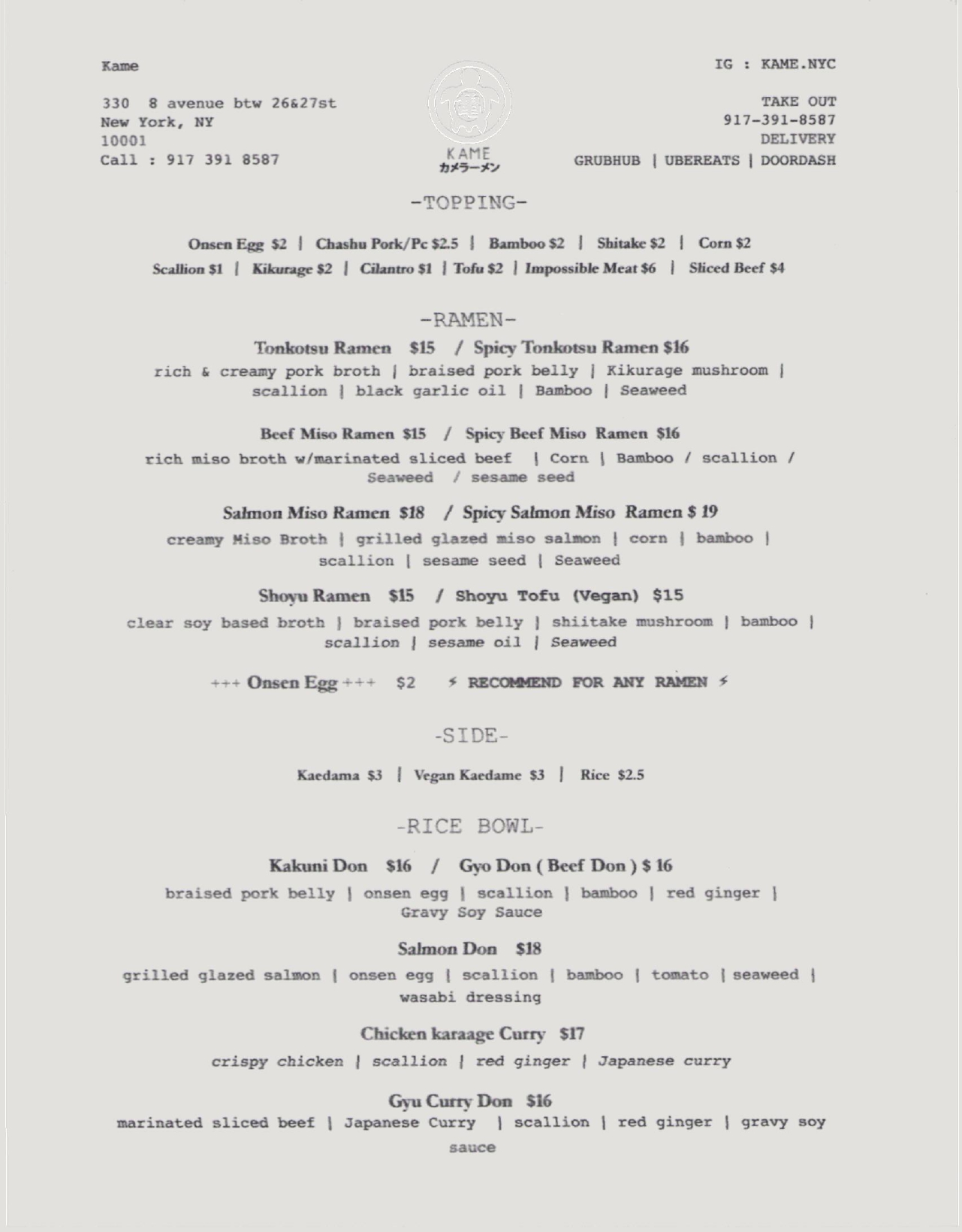 menu image