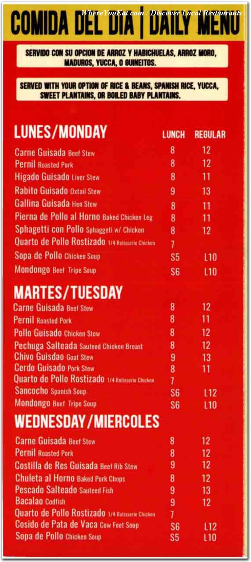 menu image