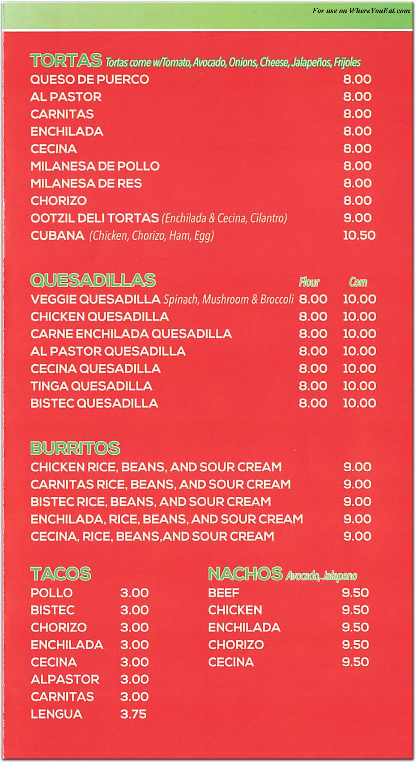 menu image