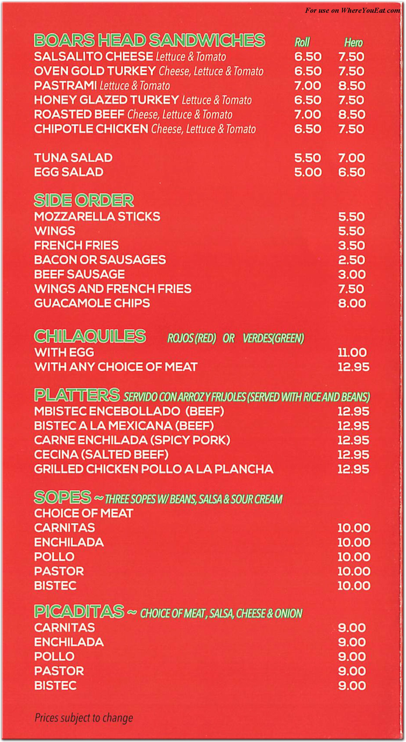 menu image